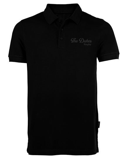 Dukes-polo-grijs-geborduurd-zwart